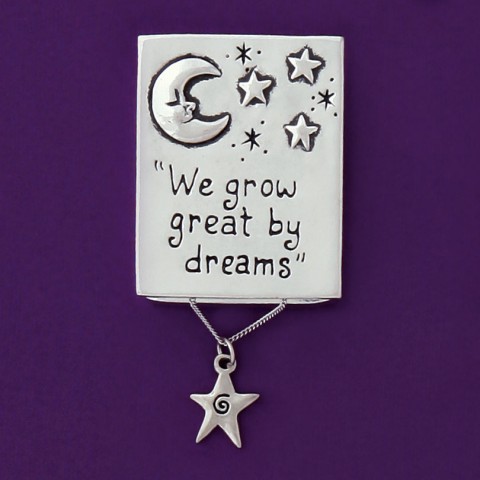We Grow Great By Dreams Wish Box W/Star Necklace