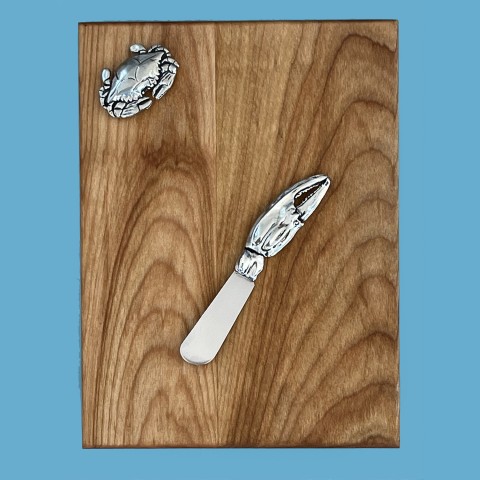 Crab Mini Cutting Board w/ Small Pate Knife