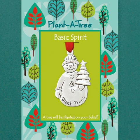 Snowman With Tree Plant a Tree Ornament