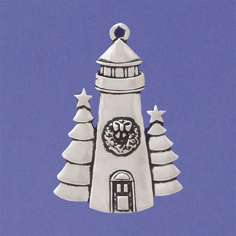 Lighthouse w/ Trees Christmas Ornament