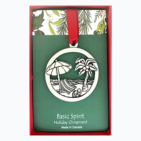 Beach w/Umbrella Ornament (Boxed)