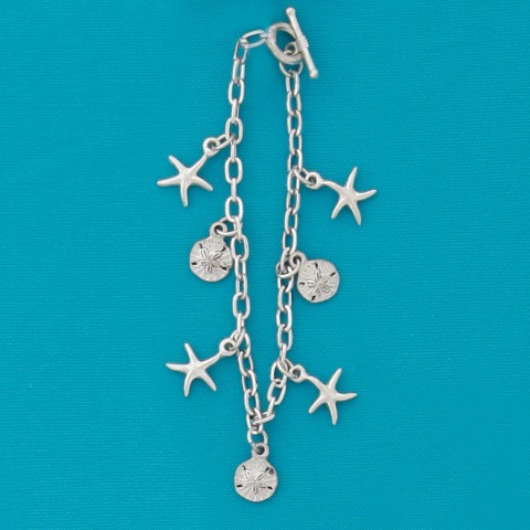 Sanddollar & Seastar Multi Charm Bracelet 