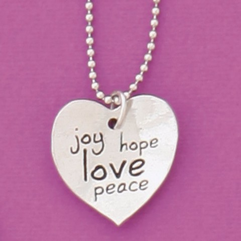 Joy Love Hope Heart Necklace Chain