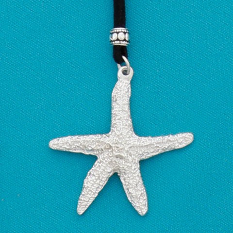 Starfish with Bead Suede Cord Necklace  