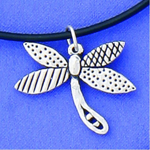 Dragonfly Leather Cord Necklace 