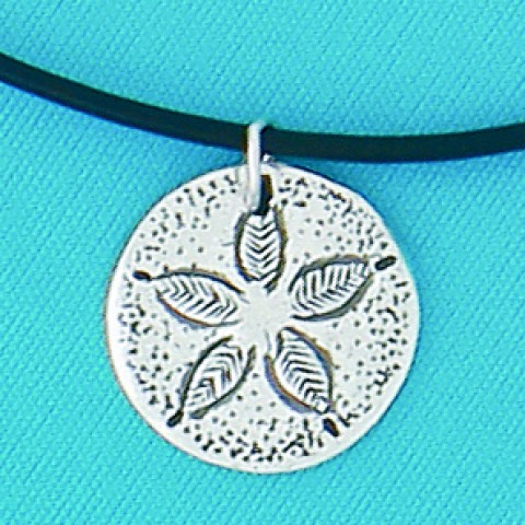 Sanddollar Leather Cord Necklace 