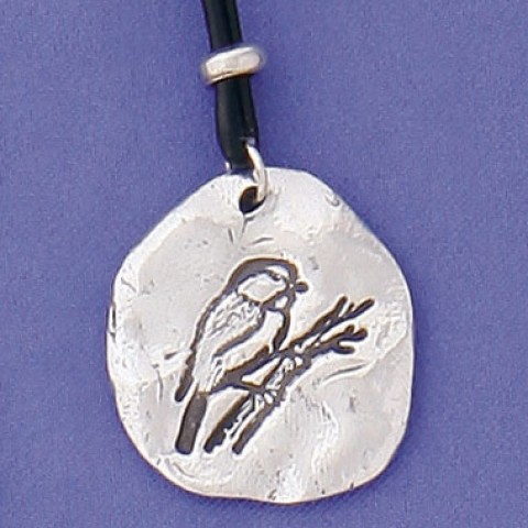 Bird on Branch with Bead Suede Cord Necklace   