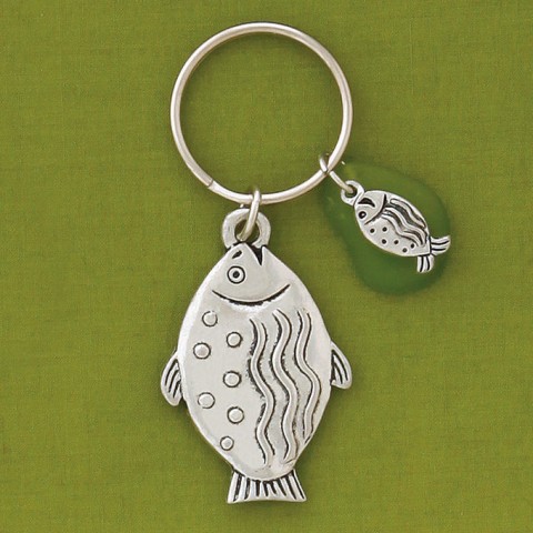 Fishy Seaglass Keychain