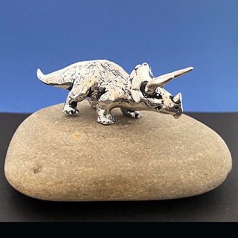 Large Miniature Triceratops Dinosaur Figurine