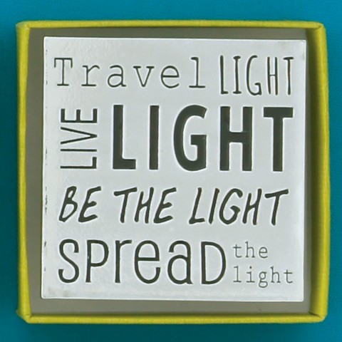 Travel Light Desk Plaque