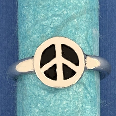 Peace Sign Charm Ring 