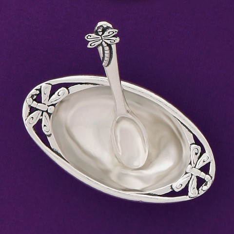 Dragonfly Salt Cellar w / spoon