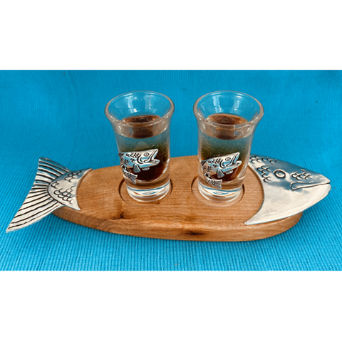 Fish Double Shot Glass Board 