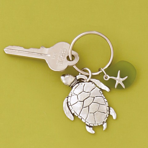 Turtle Seaglass Keychain